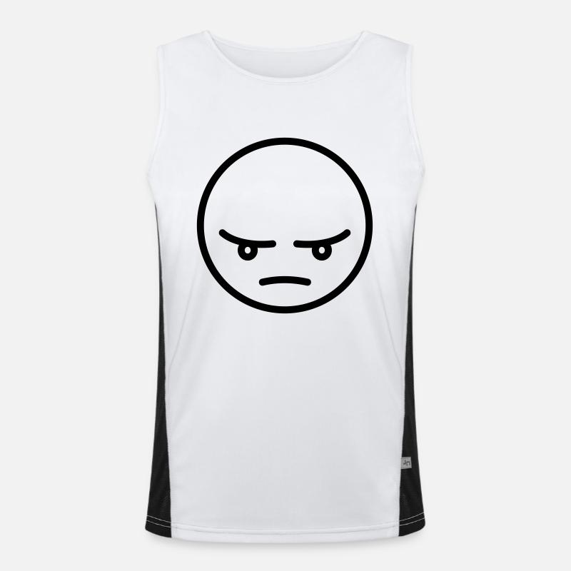 Wütender Smiley Geschenk Idee Funktionelles Kontrast-Tank Top für Männer 