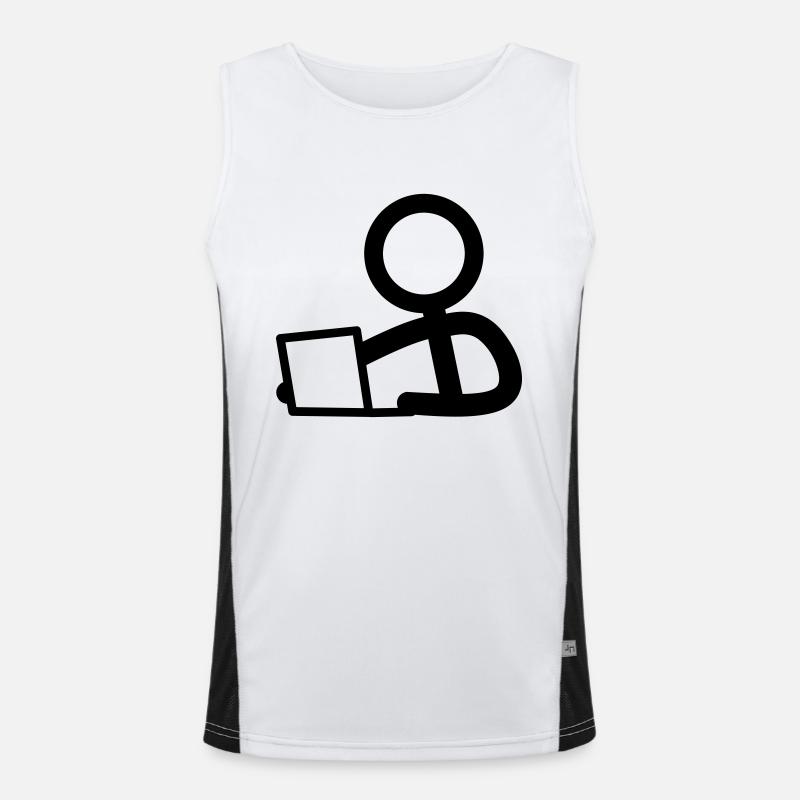 Stickman on notebook Men's Functional Contrast Tank Top 