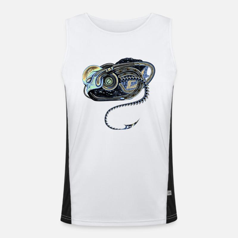Alien Biomechanik Funktionelles Kontrast-Tank Top für Männer 