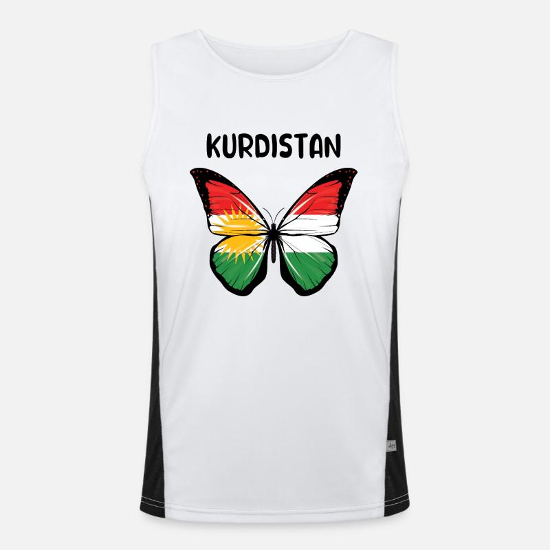 Kurdistan Flagge Bakur Bashur Rojava Rojhlt Newroz Funktionelles Kontrast-Tank Top für Männer 