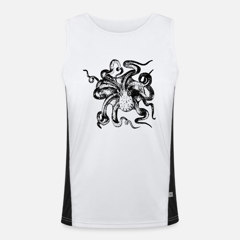 squid giant octopus octopus octopus squid sepia fish Men's Functional Contrast Tank Top 