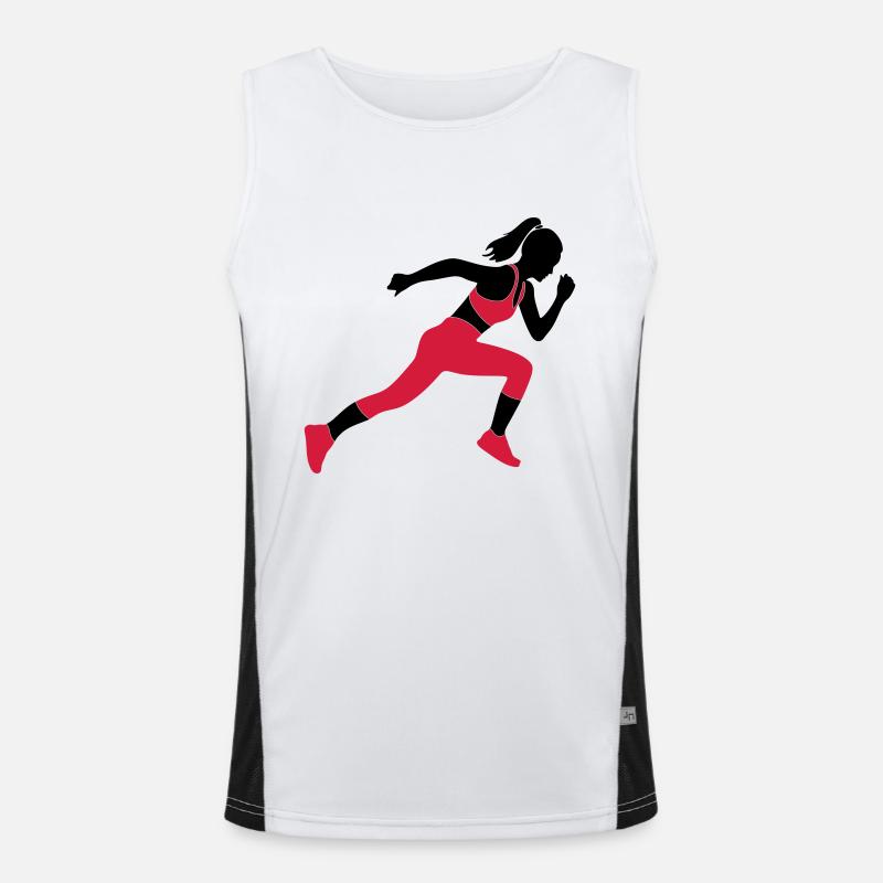 sprinter - Men's Functional Contrast Tank Top  - white/black