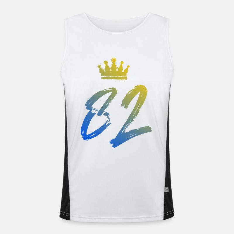 82 Zahl Krone Funktionelles Kontrast-Tank Top für Männer 