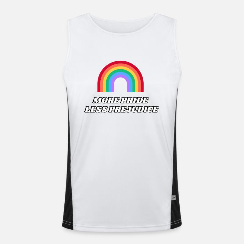 More Pride Less Prejudice rainbow Men's Functional Contrast Tank Top 