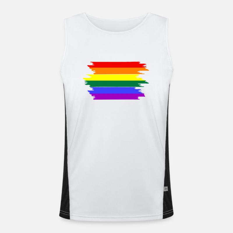 Pride Month, Regenbogen Funktionelles Kontrast-Tank Top für Männer 