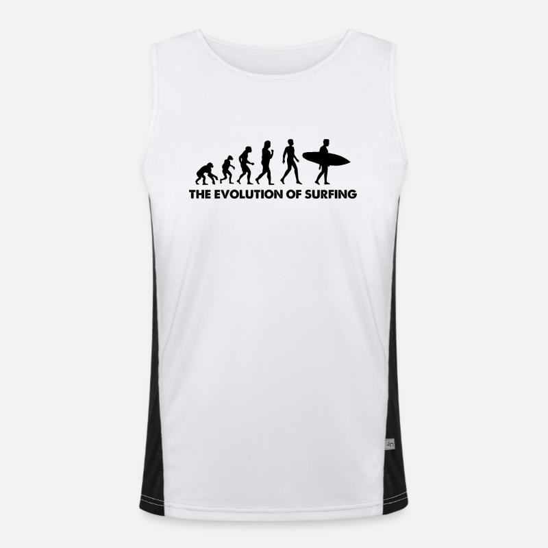 The Evolution Of Surfing - Men's Functional Contrast Tank Top - white/black