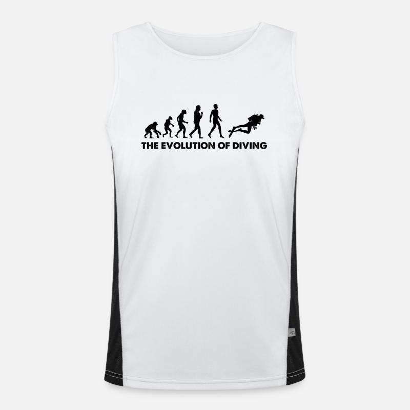 The Evolution Of Diving - Men's Functional Contrast Tank Top  - white/black