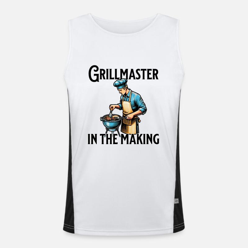 Grillmaster In The Making - Men's Functional Contrast Tank Top  - white/black