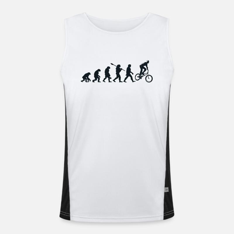 Darwin evolution for BMXists 🚴 ♂️ - Men's Functional Contrast Tank Top  - white/black