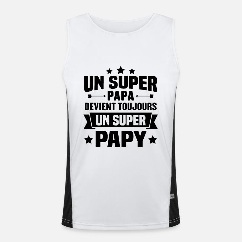 Un super papa devient toujours un super papy Débardeur respirant contrasté Homme 