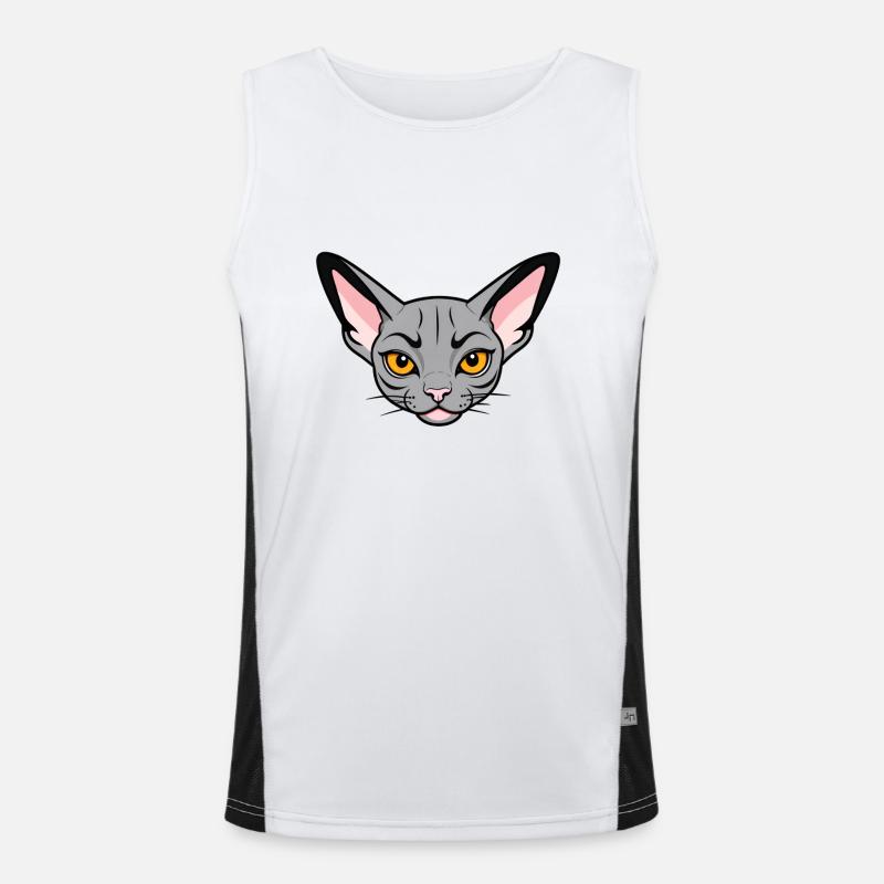 Cool Dessin Animé Sphynx Chat Débardeur respirant contrasté Homme 