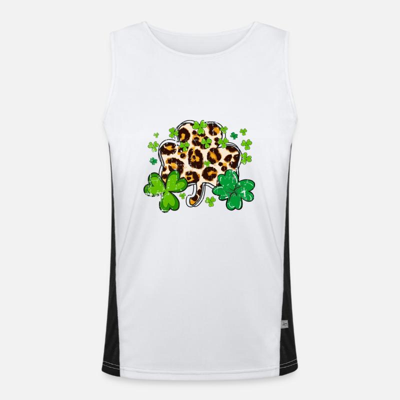 St. Patrick's Day, Kleeblatt, Klee Distressed Funktionelles Kontrast-Tank Top für Männer 