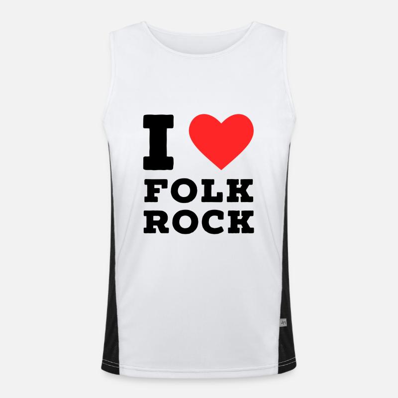 I love folk rock Men's Functional Contrast Tank Top 