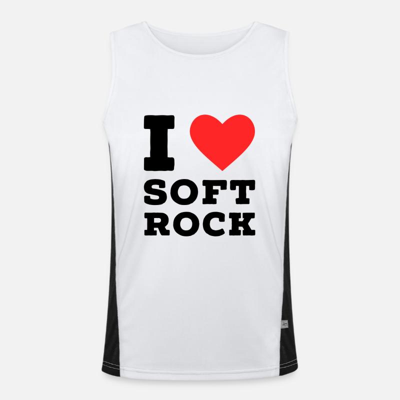 Ich liebe Soft Rock Funktionelles Kontrast-Tank Top für Männer 