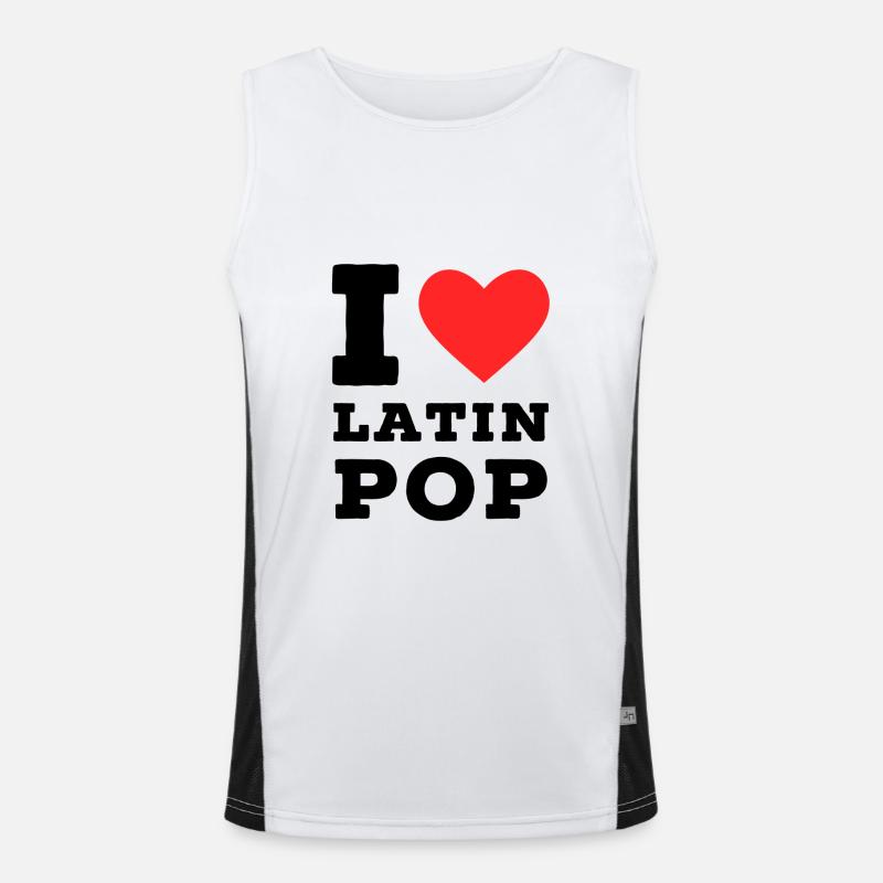 Ich liebe Latin Pop Funktionelles Kontrast-Tank Top für Männer 