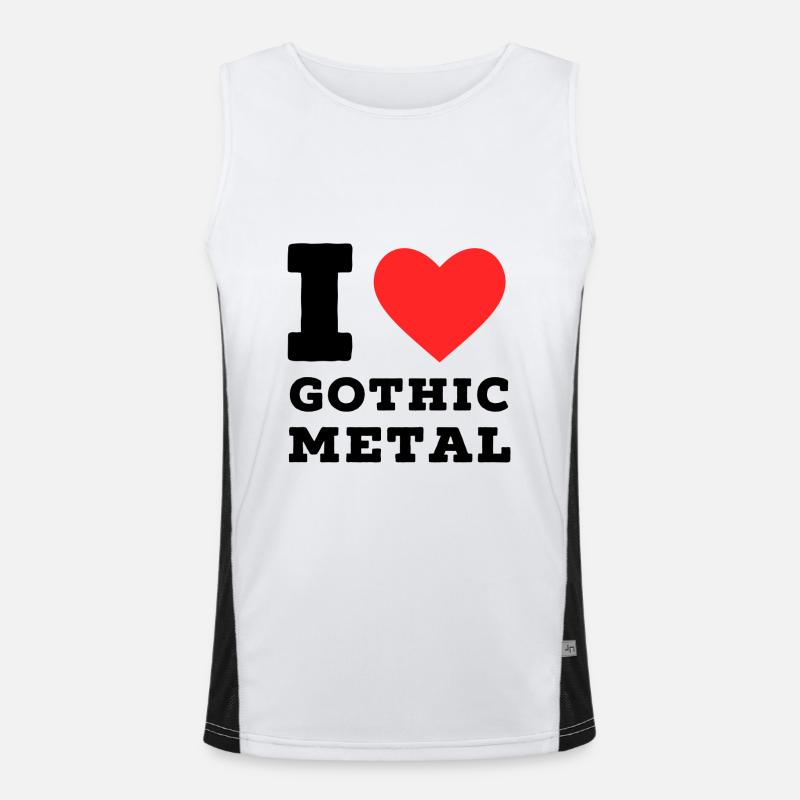 Ich liebe Gothic Metal Funktionelles Kontrast-Tank Top für Männer 