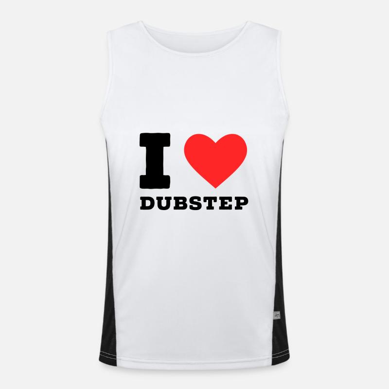 Ich liebe Dubstep Funktionelles Kontrast-Tank Top für Männer 