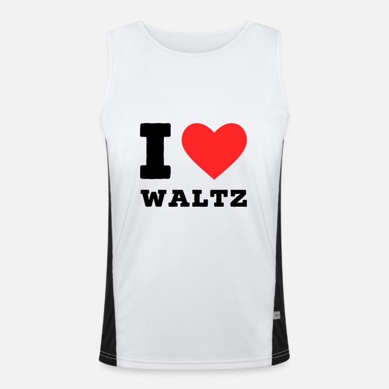Ich liebe Walzer Funktionelles Kontrast-Tank Top für Männer 