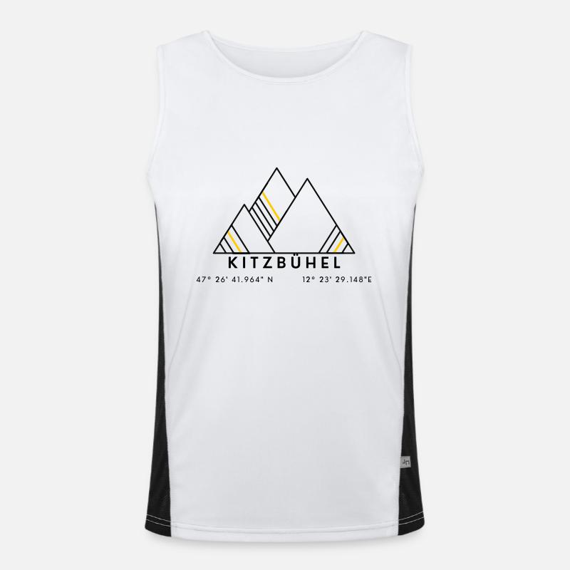 Minimalistisches Kitzbühel-Logo Funktionelles Kontrast-Tank Top für Männer 