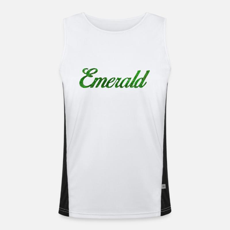 Emerald Stilisierter Text Funktionelles Kontrast-Tank Top für Männer 