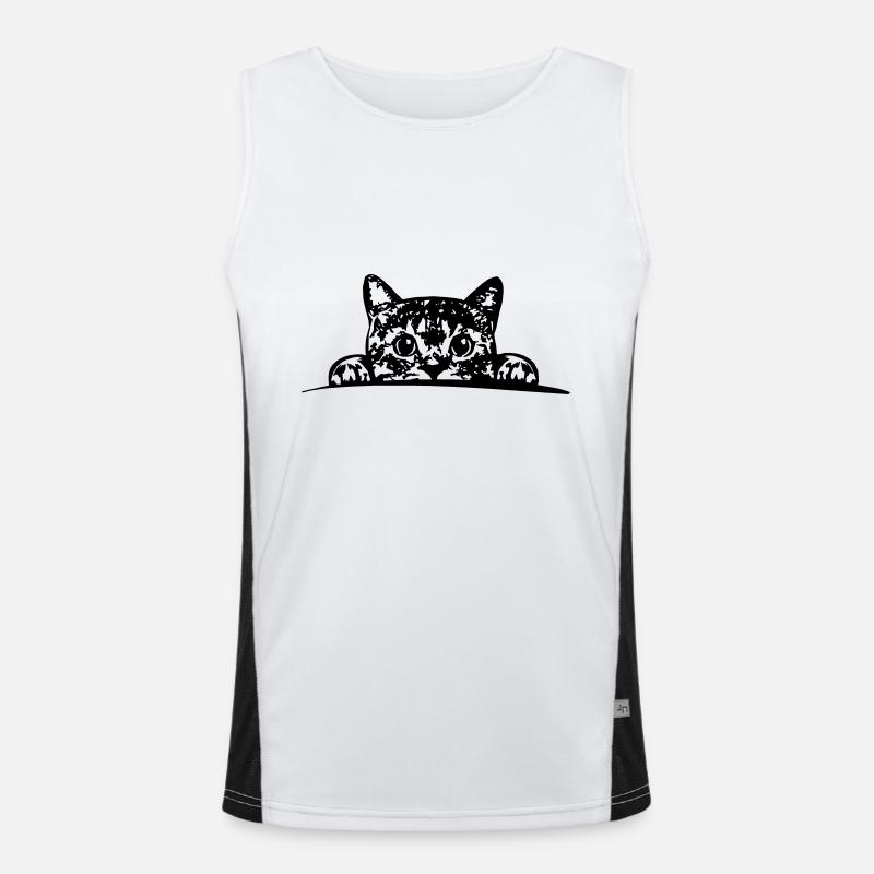 Katze, Cat, Mietze Funktionelles Kontrast-Tank Top für Männer 