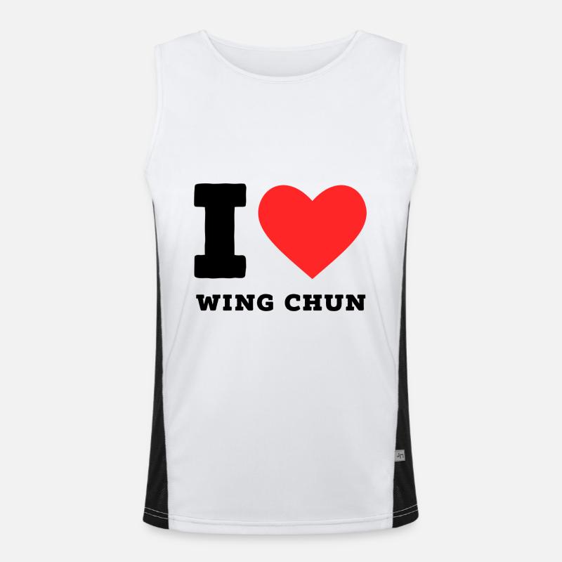 Ich liebe Wing Chun Funktionelles Kontrast-Tank Top für Männer 