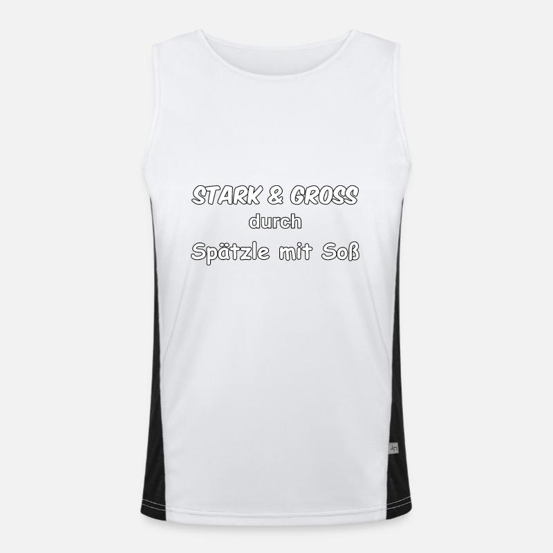 Stark & Groß durch Spätzle mit Soß Funktionelles Kontrast-Tank Top für Männer 