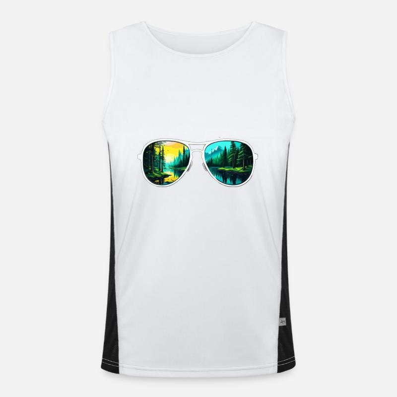 Sunglasses / Reflection / Forest / Reflection - Men's Functional Contrast Tank Top  - white/black
