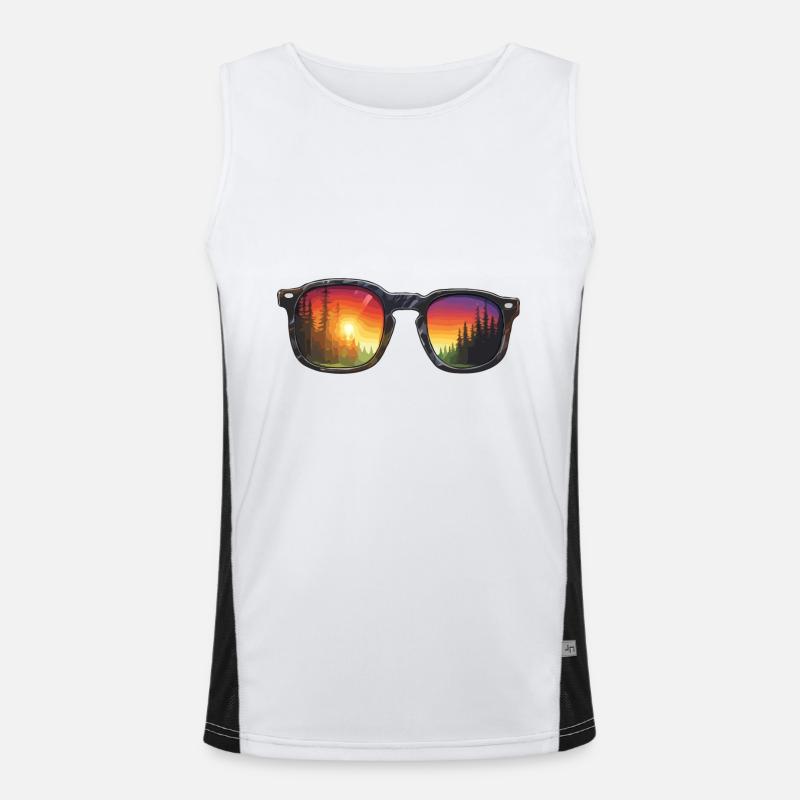 Sunglasses / Reflection / Forest / Reflection - Men's Functional Contrast Tank Top  - white/black