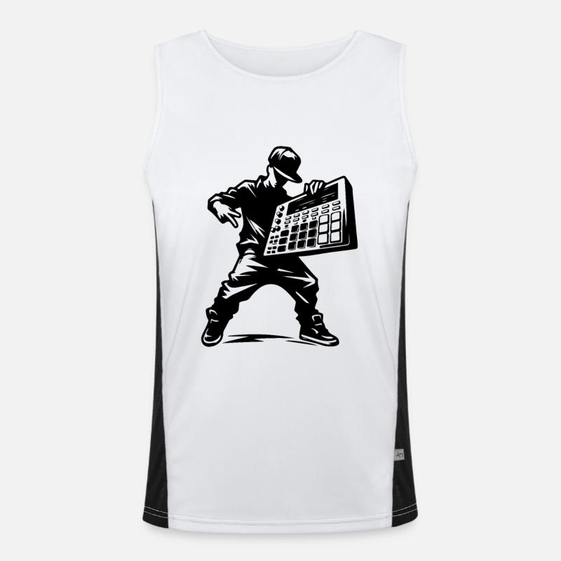 Beatmaker mit Sampler Funktionelles Kontrast-Tank Top für Männer 