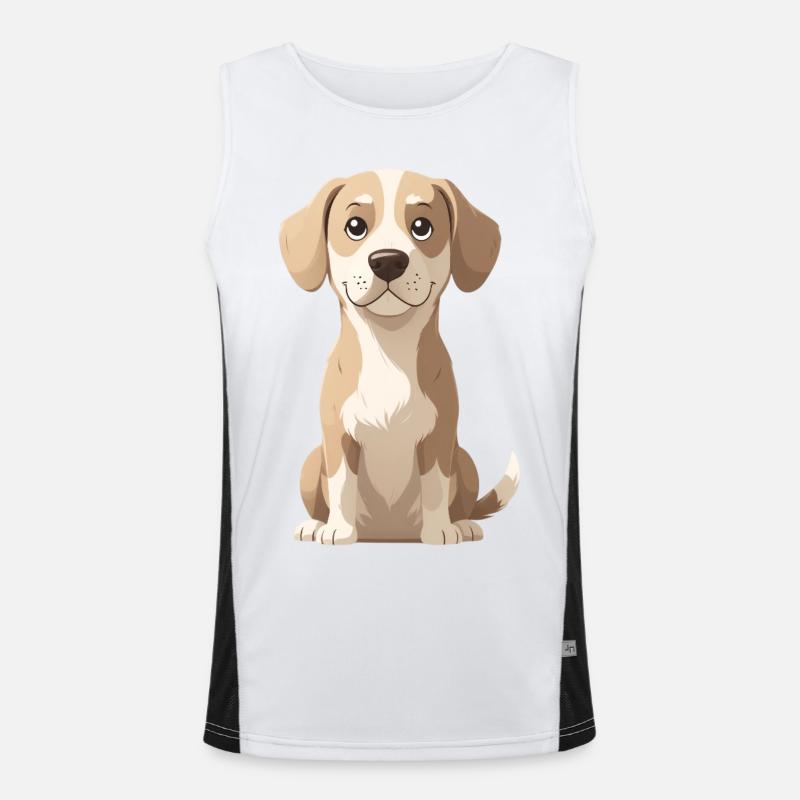 Dessin animé Beagle Câlin Débardeur respirant contrasté Homme 