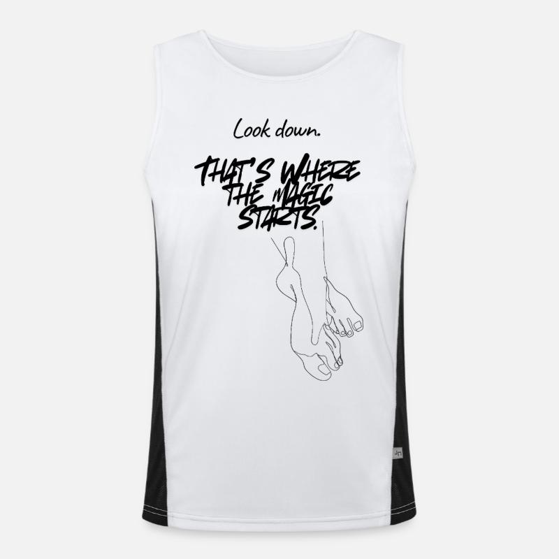 Look down. That’s where the magic starts. Men's Functional Contrast Tank Top 