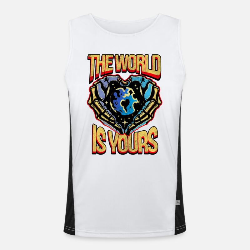 Die Welt gehört dir Funktionelles Kontrast-Tank Top für Männer 