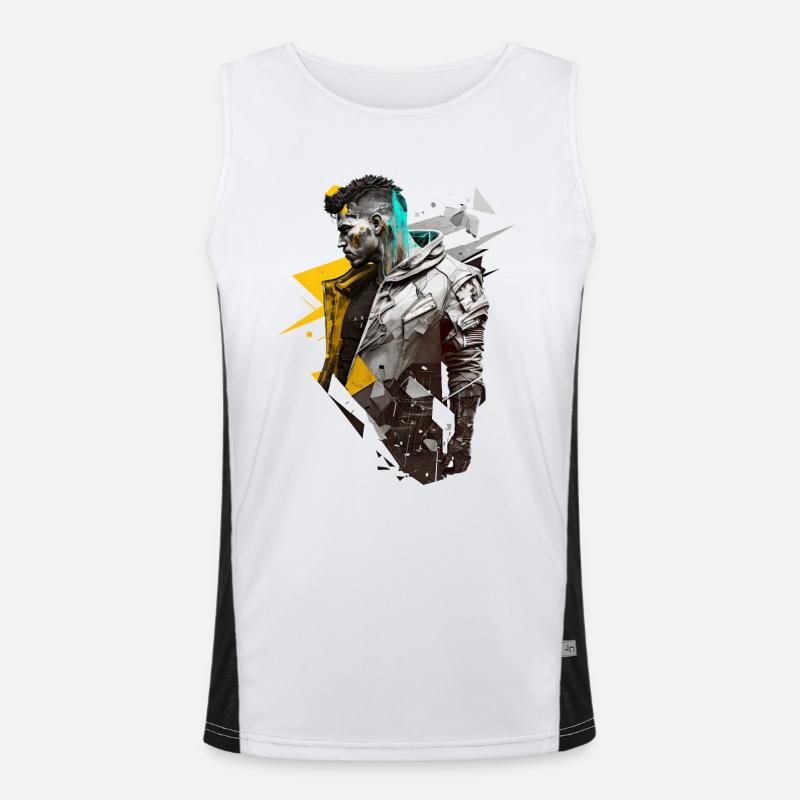 No109 Funktionelles Kontrast-Tank Top für Männer 