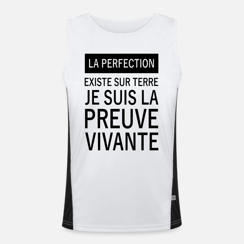 la perfection existe sur terre Men's Functional Contrast Tank Top 