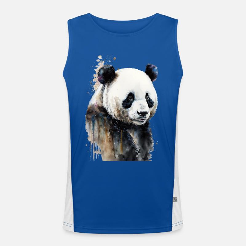 Aquarelles Panda Débardeur respirant contrasté Homme 