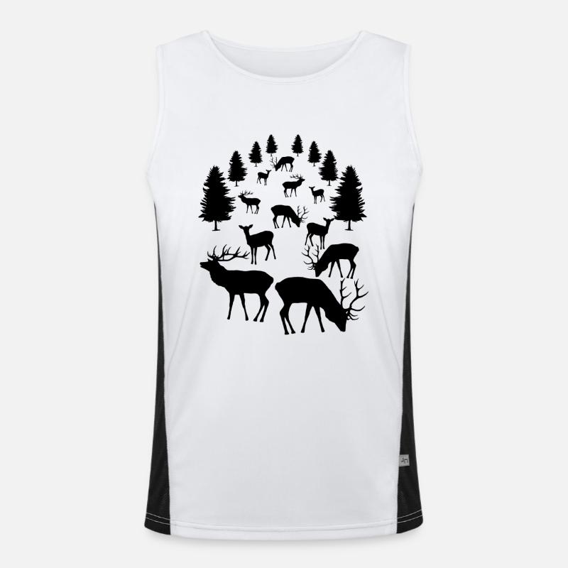 Deer, roe deer, red deer, fallow deer, deer, roebuck Men's Functional Contrast Tank Top 