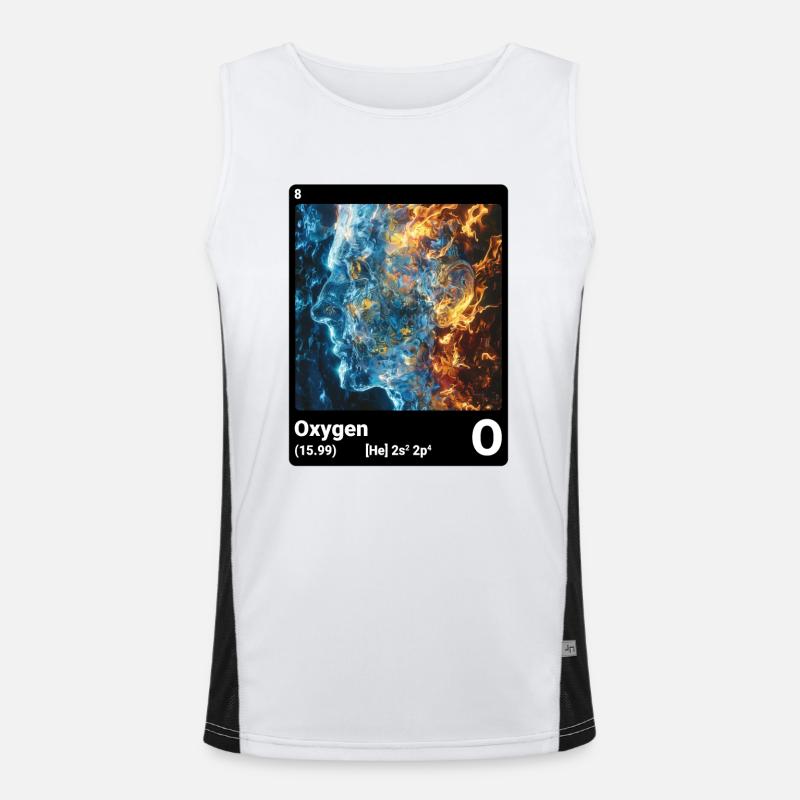 Periodic Table Element Oxygen (O) 008 Men's Functional Contrast Tank Top 