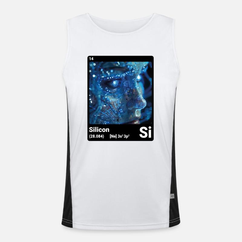 Periodensystemelement Silizium (Si) 014 Funktionelles Kontrast-Tank Top für Männer 