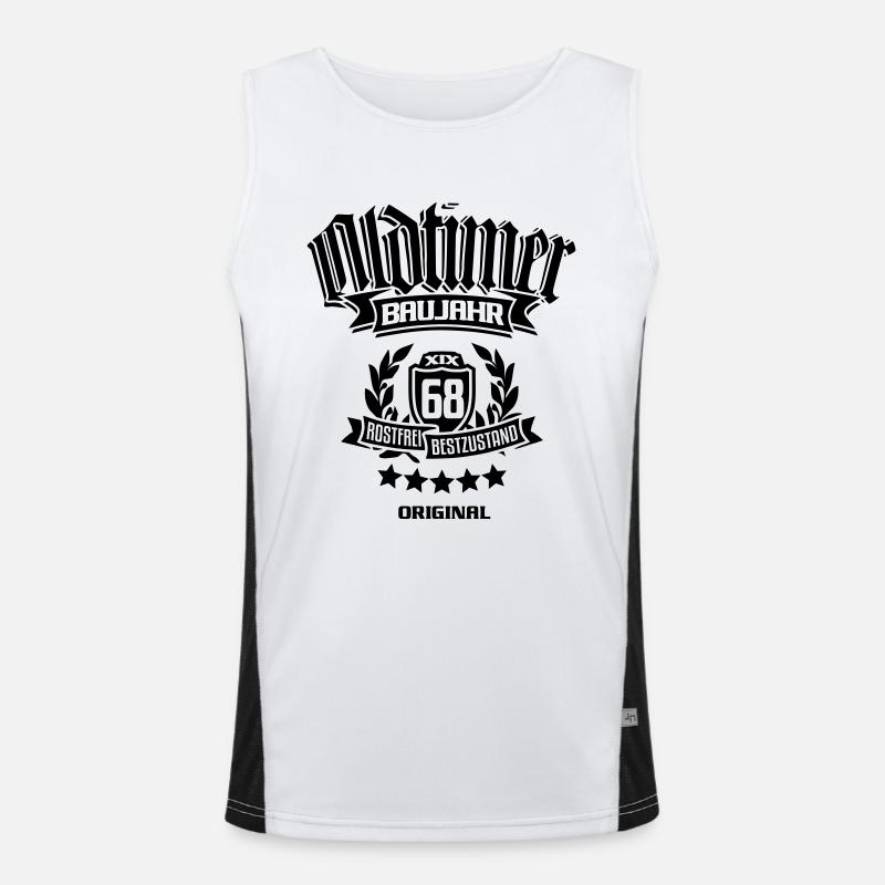 Oldtimer Baujahr 1968 Funktionelles Kontrast-Tank Top für Männer 