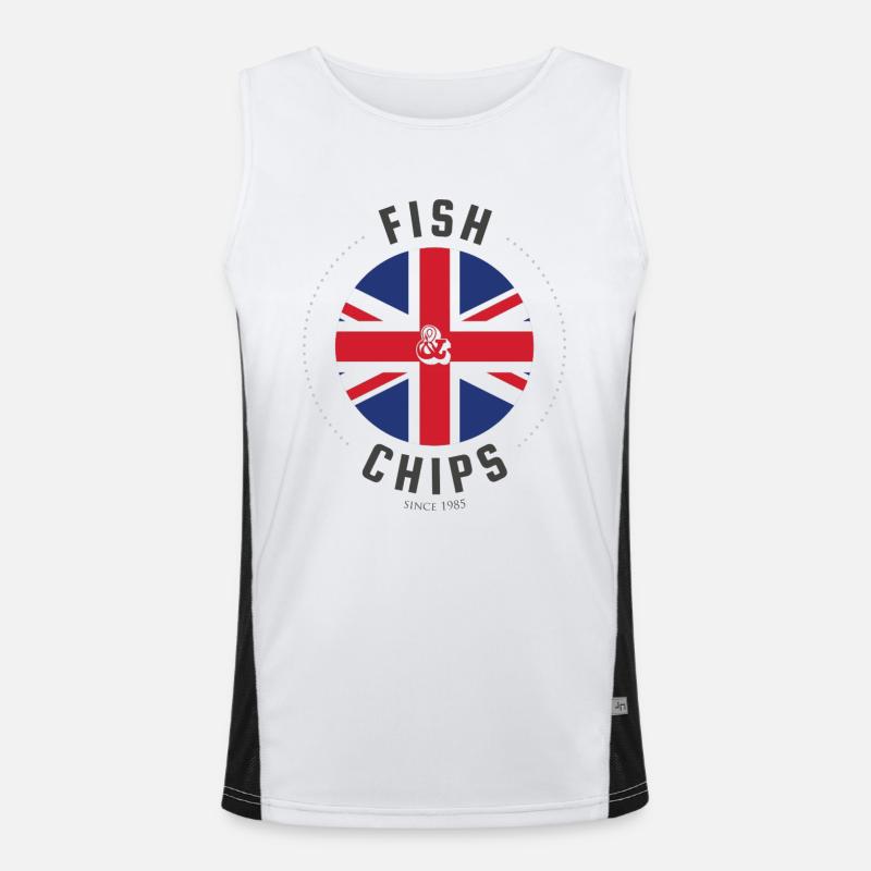 Fish and Chips - British Style Men's Functional Contrast Tank Top 