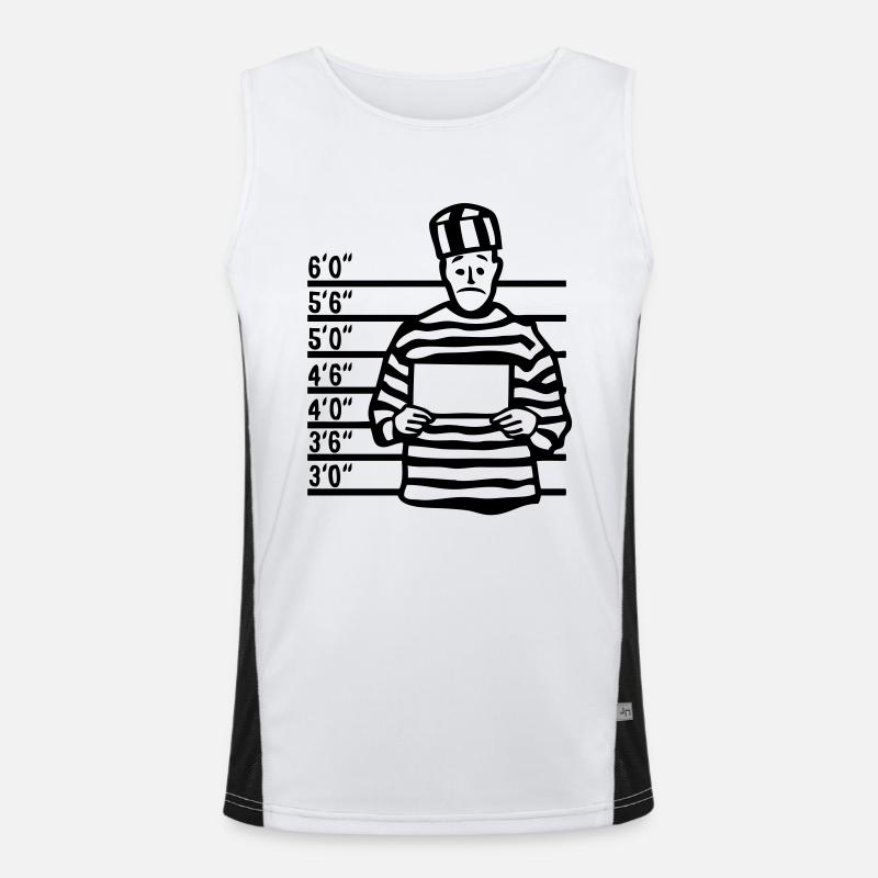 Gefangener Gefangener Zeichen leer vide1 Funktionelles Kontrast-Tank Top für Männer 
