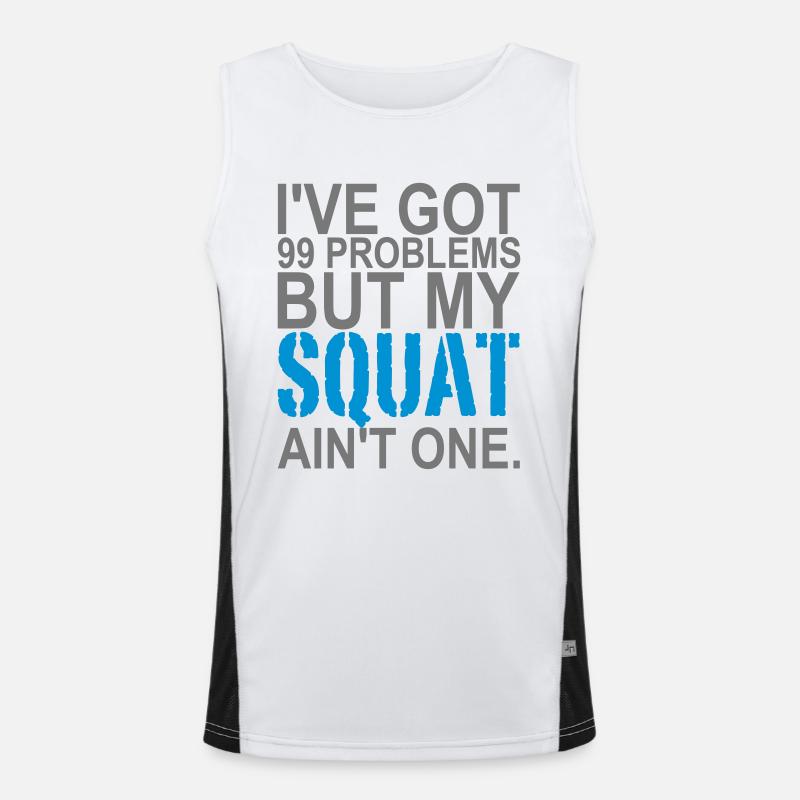 99 Problems, Training, , No Pain, Squat Funktionelles Kontrast-Tank Top für Männer 