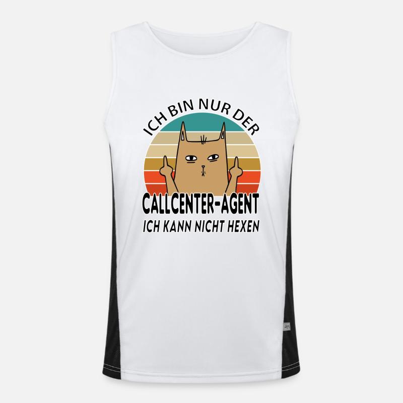 Callcenter Agent Funktionelles Kontrast-Tank Top für Männer 
