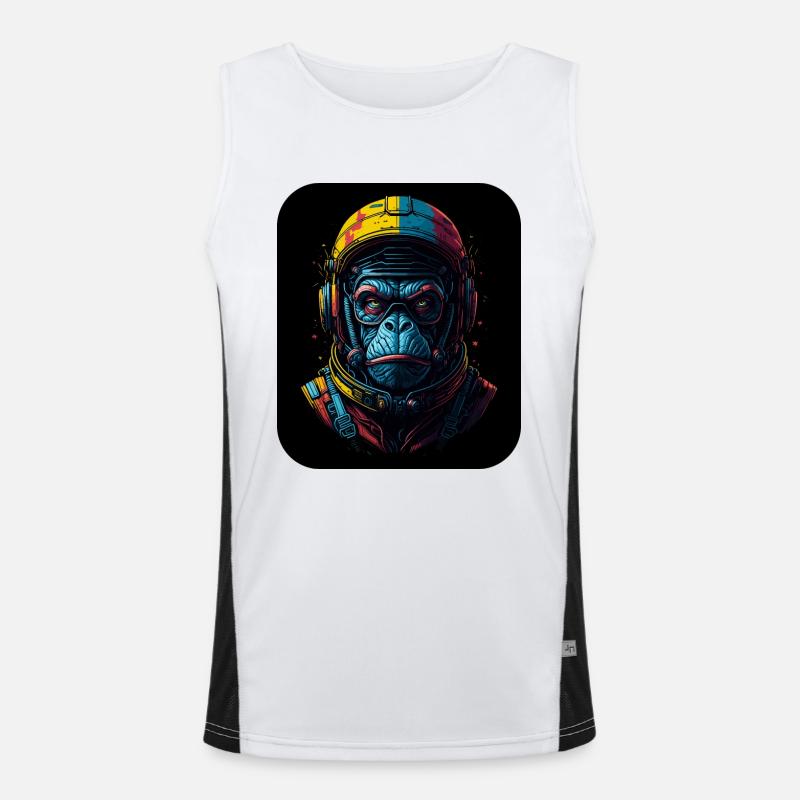 Space Monkey | Combinaison spatiale APE | Voyage spatial de singe Débardeur respirant contrasté Homme 