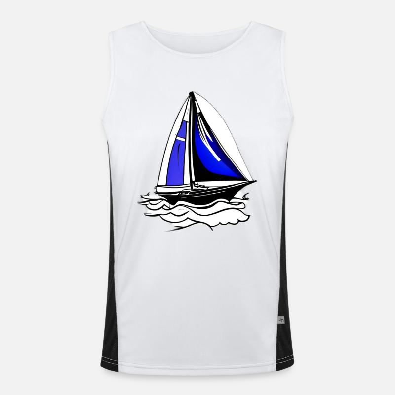 Sailing Ship Sailing Sailing Sailing Sailing Sailboat Men's Functional Contrast Tank Top 