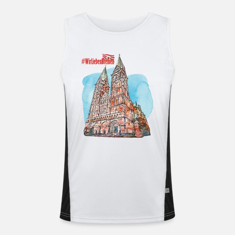 Wir Lieben Bremen (Bremer Dom) Funktionelles Kontrast-Tank Top für Männer 