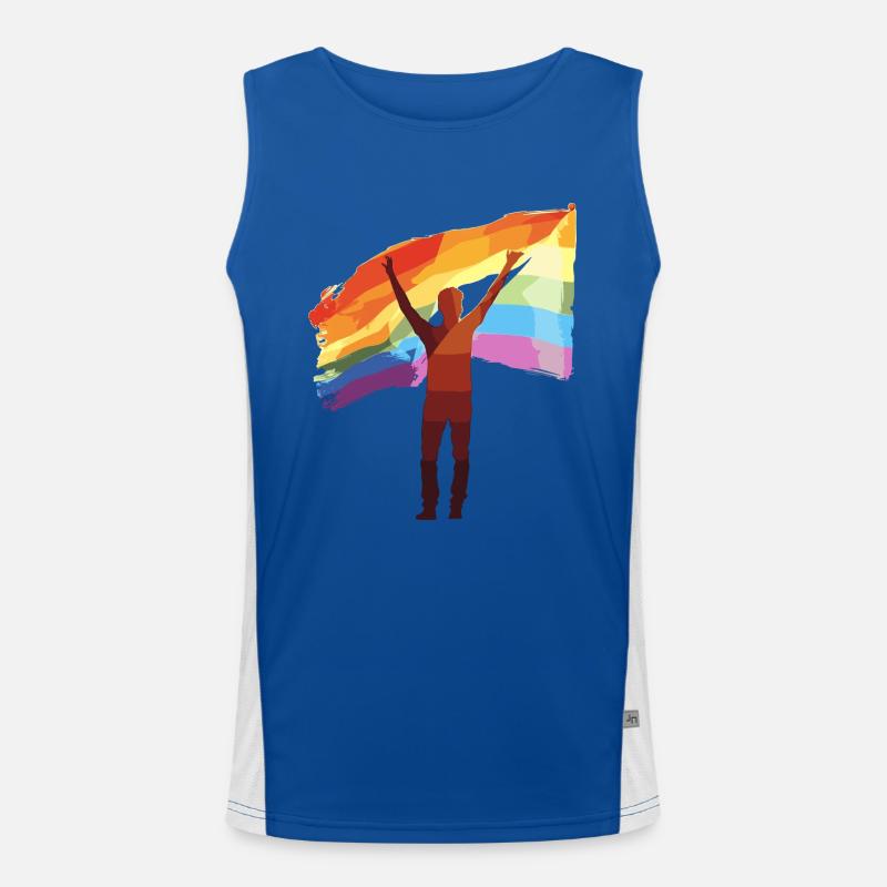 Rainbow : Farben der Liebe Funktionelles Kontrast-Tank Top für Männer 