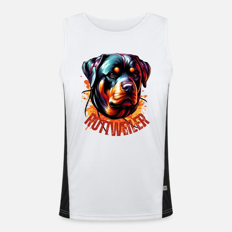Rottweiler Graffiti Braun Funktionelles Kontrast-Tank Top für Männer 