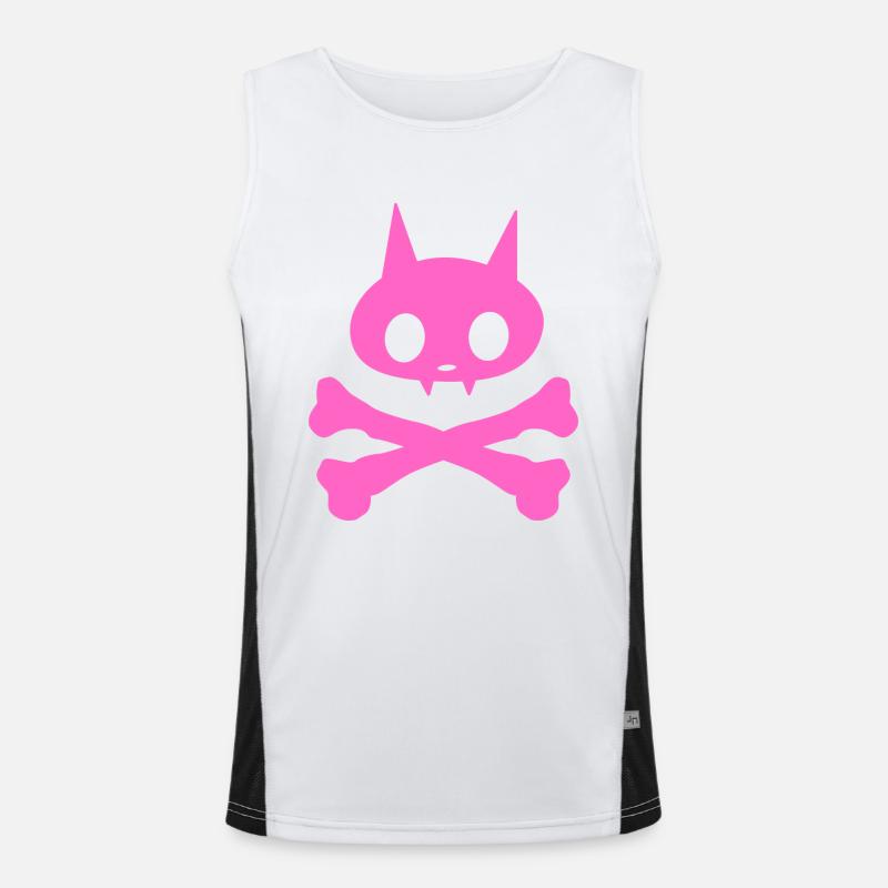 Katze Skelett Mädchen Funktionelles Kontrast-Tank Top für Männer 